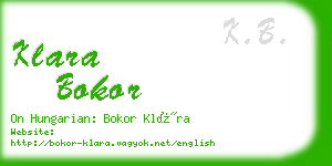 klara bokor business card